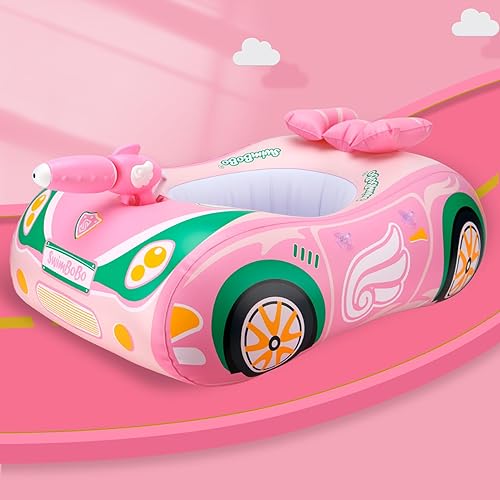 Miniatura 3 de Swimbobo Toddler Pool Float with Seat Boat Inflatable Ride-on Airplane Pirates Sharks Car for Kids Outdoor Toys