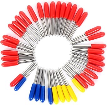 40 Pcs 30/45/60 Degree Cutting Plotter Vinyl Cutter Blades, Offset Tool Cabinet Machining Tools Cutting Blade