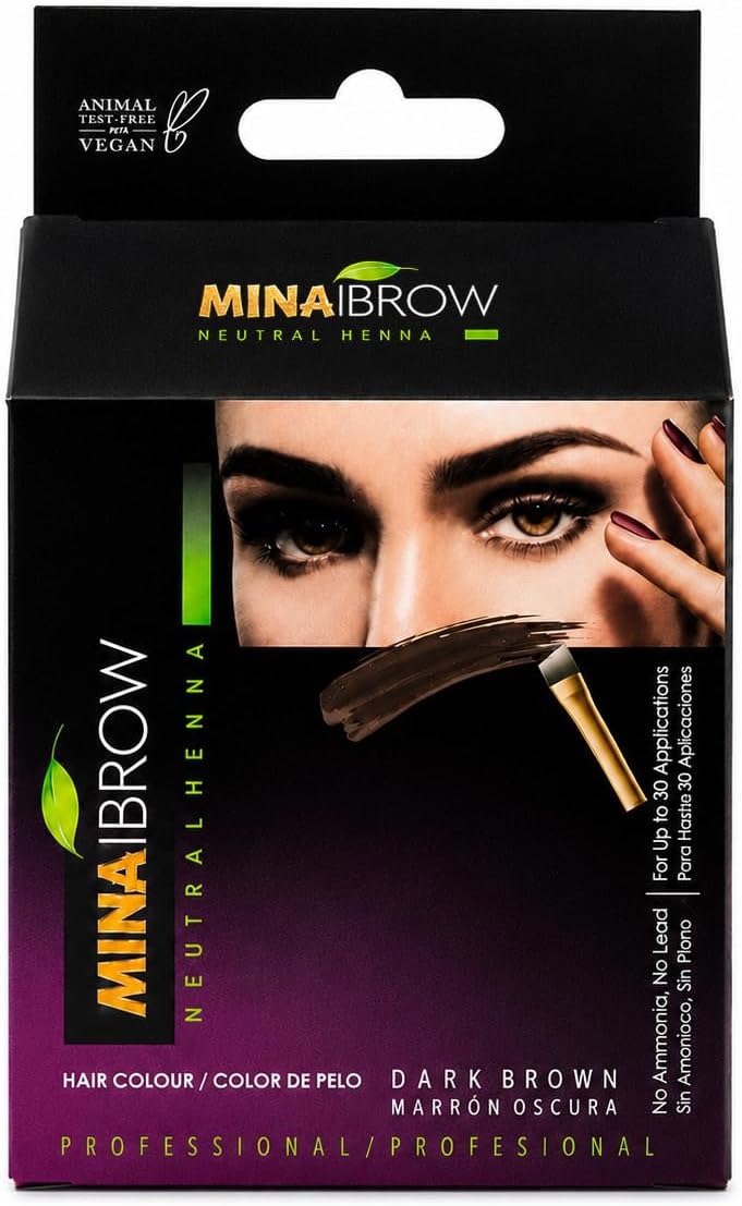 MINA ibrow Henna Dark Brown Regular Pack & Coloring Kit