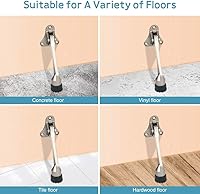 Vista 6 de Tope de puerta, topes de puerta abatibles para puertas pesadas, con punta de goma y palanca de resorte, ajustable, fácil de colocar y liberar, 4