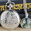 Tiong Pocket Watch with Bronze Case Quartz Full Hunter White Dial and Chain Mens Retro Necklace Pendant Gift Box #2