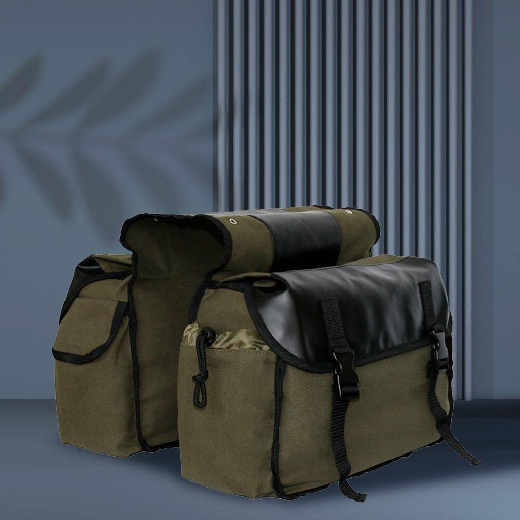 Borsa doppia impermeabile per bicicletta, con scomparti grandi, colore: verde militare