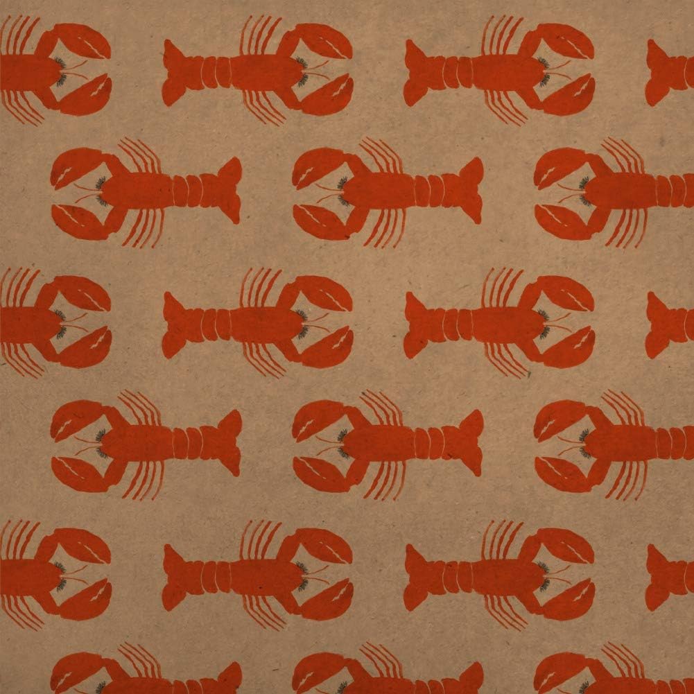 GRAPHICS & MORE Cute Maine Lobsters Pattern Premium Kraft Roll Gift Wrap Wrapping Paper