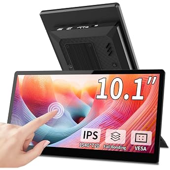 10.1 Inch Touchscreen Mini Monitor IPS 1540   720 USB-C HDMI Portable Secondary Screen with Stand & Speaker Stretched Bar Screen for PC Laptop Rasp PI AIDA64 STEM DIY