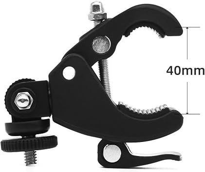 Coverzone Evrensel Alüminyum Alaşımlı Aksiyon Kamerası Montaj Kelepçesi, 360° Döner, Motosiklet ve Bisiklet – GoPro HERO 11/10/9/8/7/6/5, Insta360, AKASO, Dji Osmo Action, Pocket ile Uyumlu, Siyah