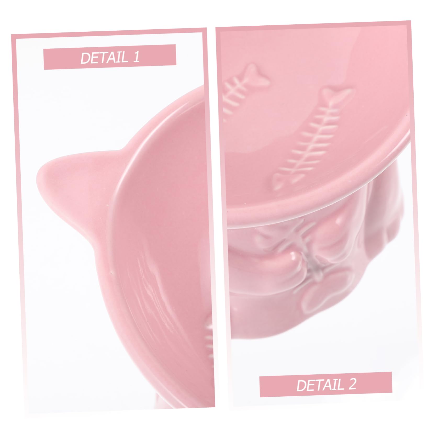 Yardwe Ciotola Rialzata Ceramica Per Gatti Design Unico Antiscivolo Per Cibo e Facile Da Pulire e Protegge Vertebrale Colore Pesce