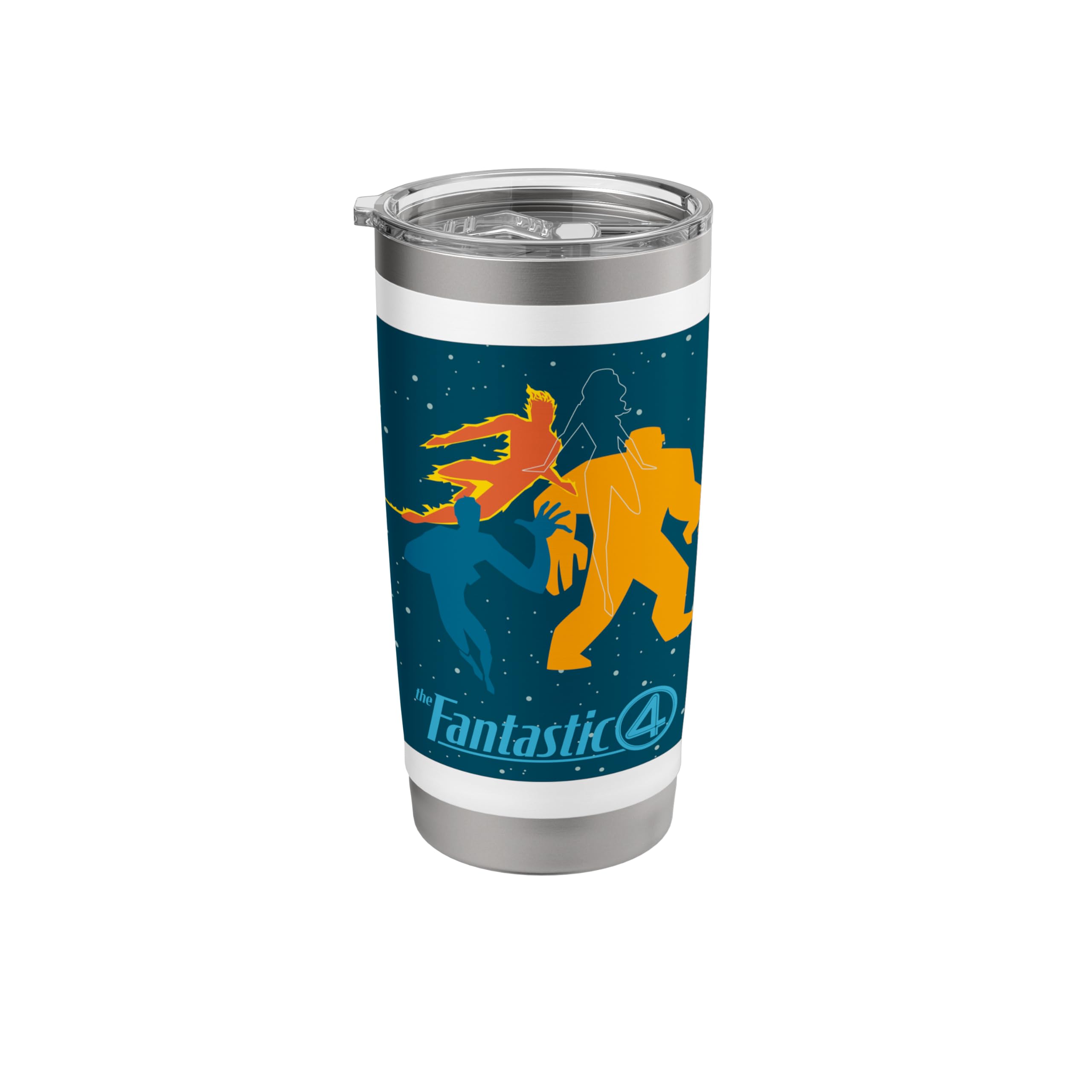 Marvel Studios The Fantastic Four: First Steps Team and Logo Stainless Steel Insulated Tumbler