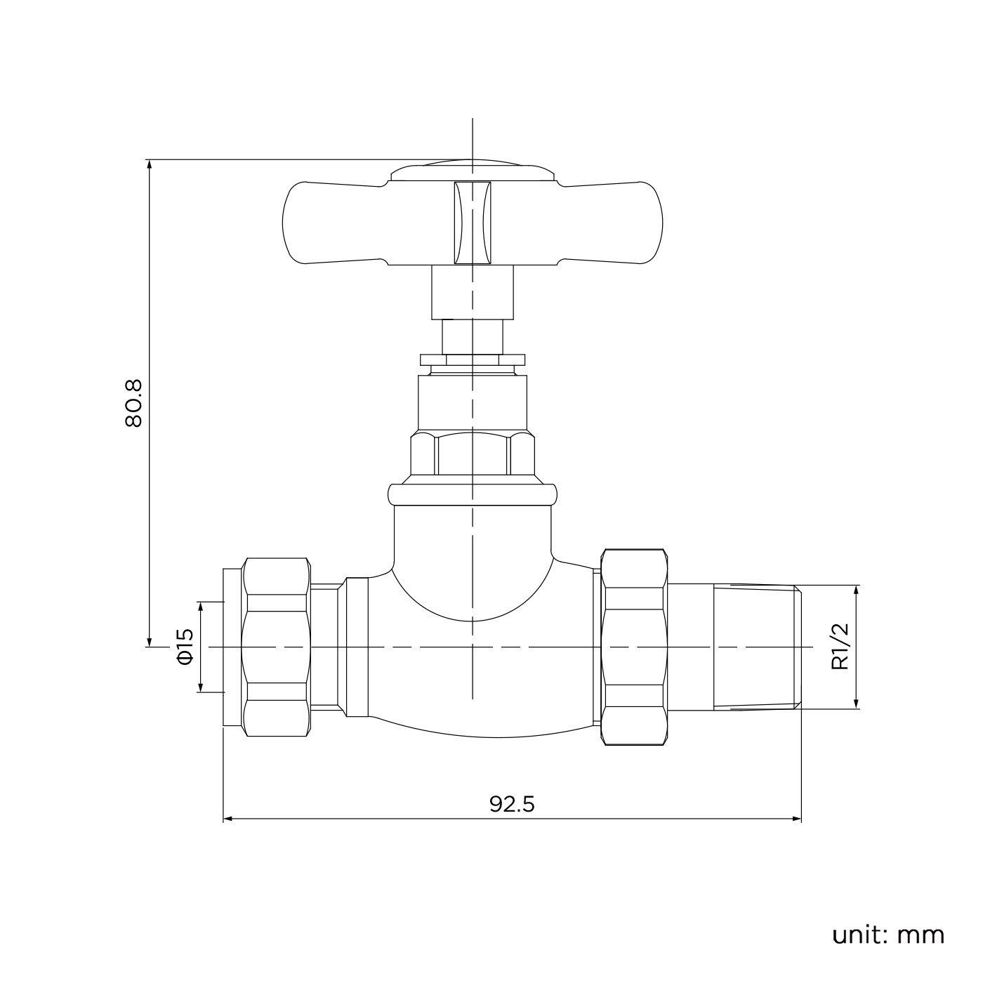iBathUK Regency Straight Traditional Wall/Floor-Mounted Radiator Valve Pair - Image 2