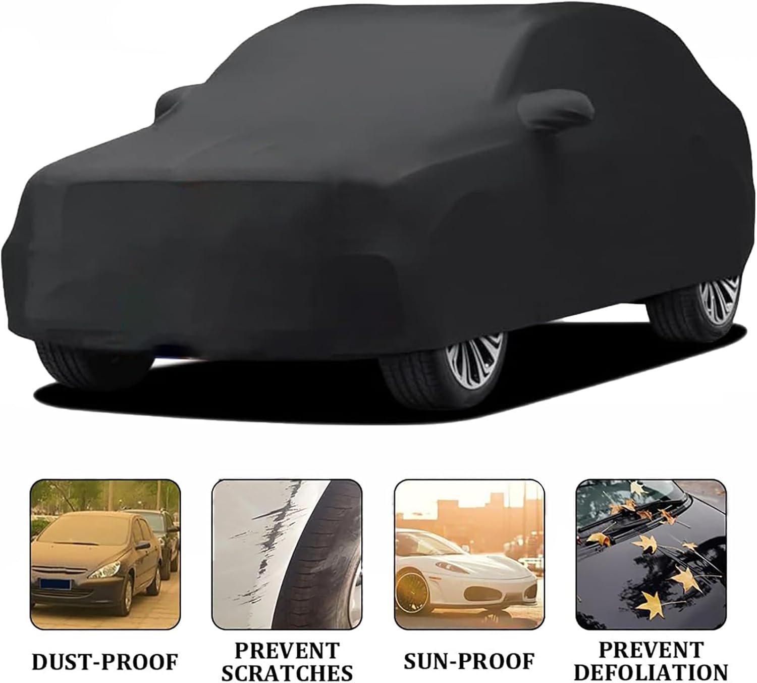 Fit FIndoor Car Cover Replace for 2018-2025 BMW X7, Luxurious Stretch Satin Custom-fit Indoor Car Cover for Dust-Proof, Underground Garage,Car Show, Fitted to The Body(Black)