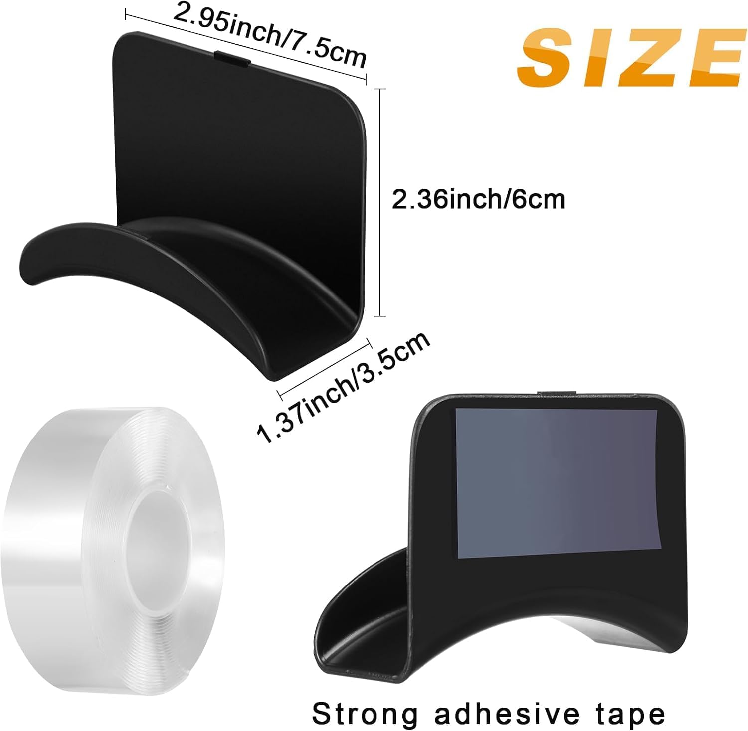 Headphone Wall Hangers Adhesive Gaming Headset Holder Hooks for Wall Mount Strong Universal Stand Hooks for Most Headphone Controller, Hat, Baseball Caps, Door, Closet(Black,3 Pcs)