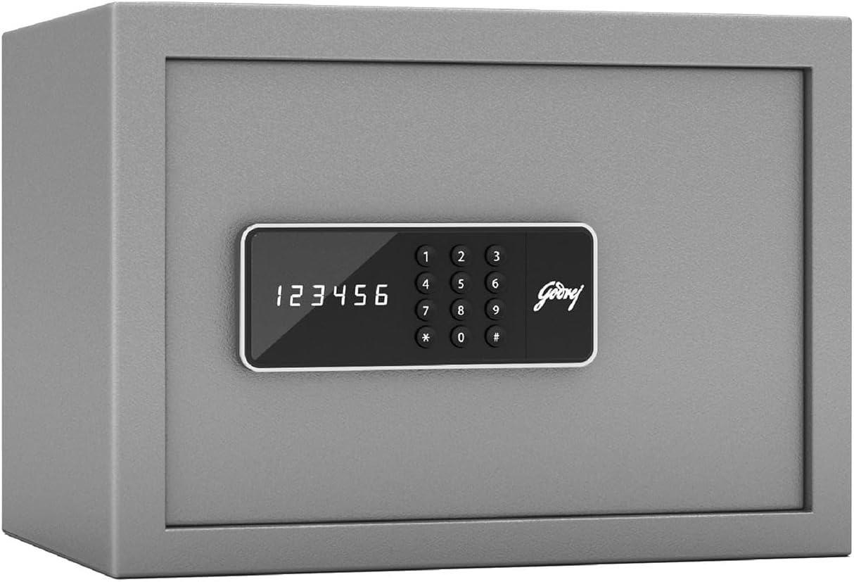Forte Pro 15 Litres Digital Electronic Safe Locker for Home & Office with Motorized Locking Mechanism (Light Grey)