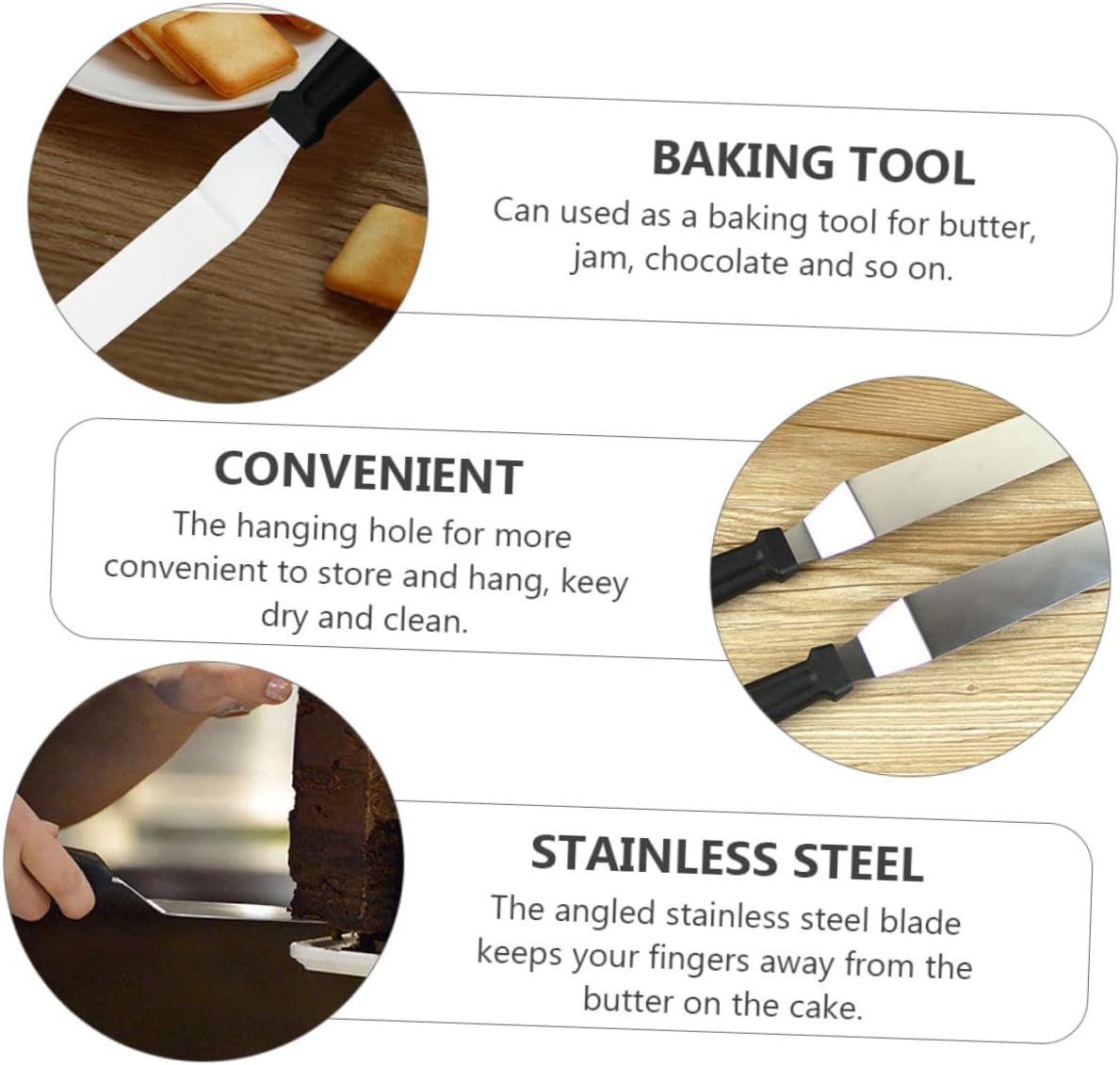 4Pcs Plastic Handle Icing Spatula Offset Cake Baking Tool Set