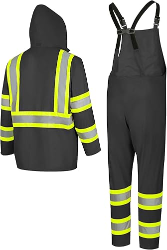 Miniatura 8 de Pioneer Hi Vis Traje de Lluvia Ligero Impermeable de Seguridad - Equipo de Lluvia Reflectante para Trabajo para Hombres y Mujeres