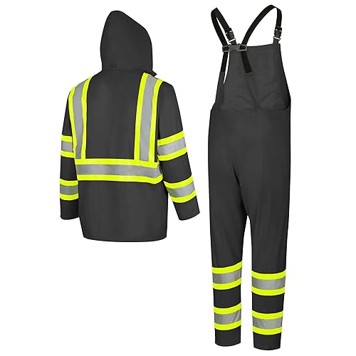 Miniatura 8 de Pioneer - Traje de lluvia de seguridad impermeable, ligero y de alta visibilidad, ropa de trabajo reflectante para lluvia, para adultos