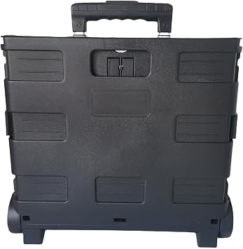 SECO Large Foldable Rolling Crate | Plastic Storage Box with Wheels