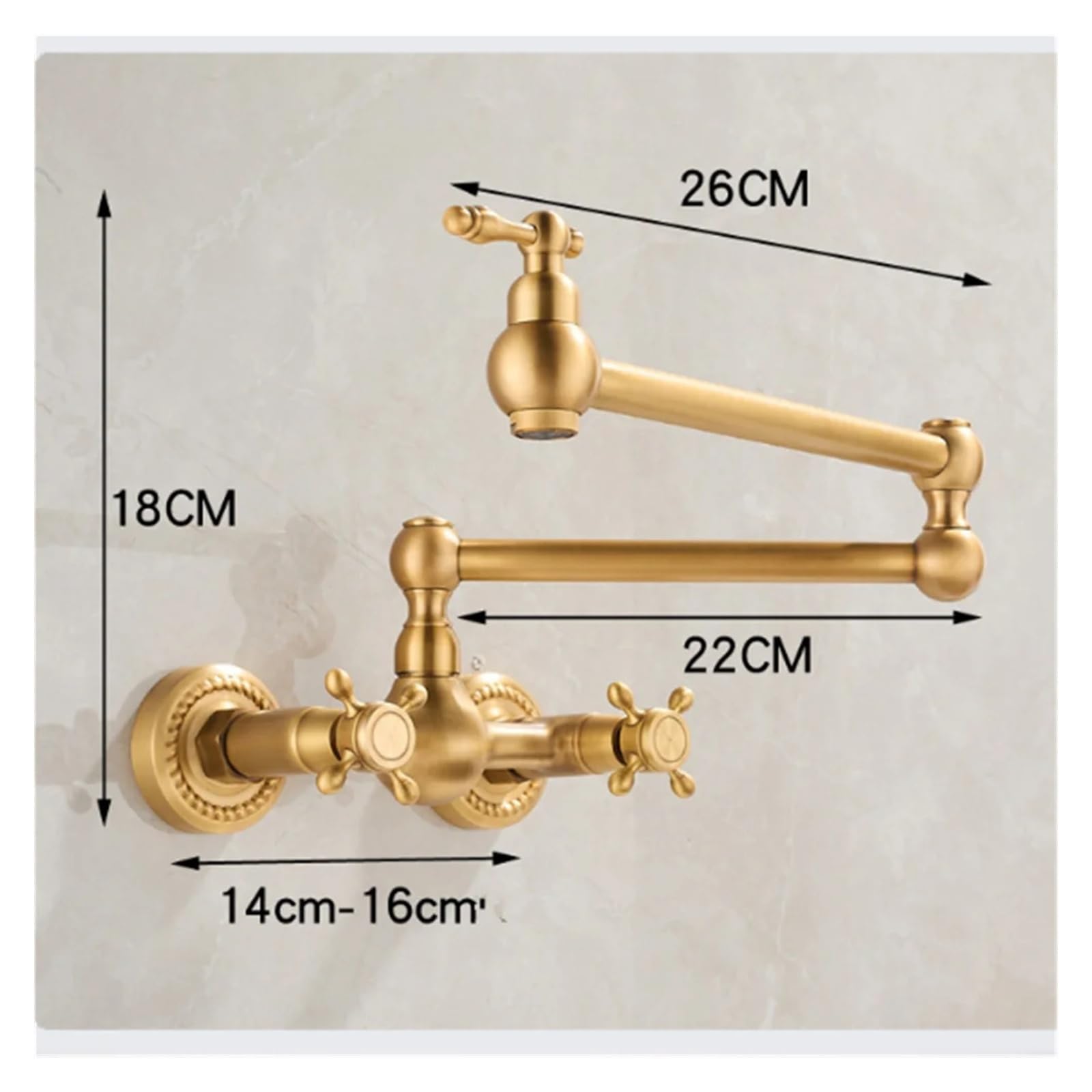 Grifos mezcladores para Fregadero ollas de Cocina Antiguos Plegables Pared Agua fría y Caliente con caño Giratorio Plegable cepillados la mayoría Las situaciones (antigüedades).