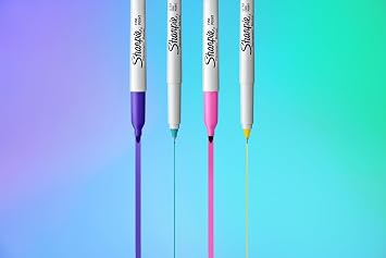 Sharpie Glam Pop kalıcı markörler, kalın ayrıntılar için ince nokta, çeşitli canlı renkler | 5 keçeli kalem
