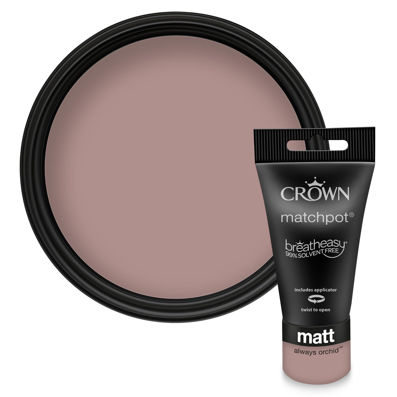 Crown Always Orchid Walls & Ceilings Dusky Pink Matt Paint Tester - Sample 40Ml