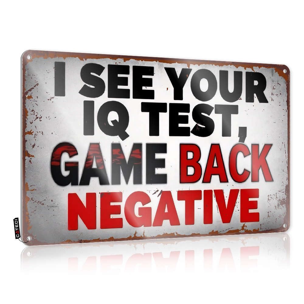 Wall Affirmation Wall Signs | I See Your Iq Test, Game Back Negative. Farmhouse For Restroom Living Room(30X40CM)
