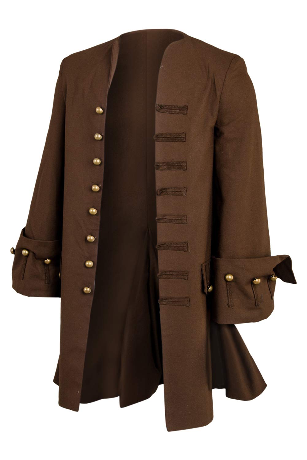Kucos Costume da pirata da uomo, per cosplay, giacca e pantaloni, cappotto con cintura per Halloween