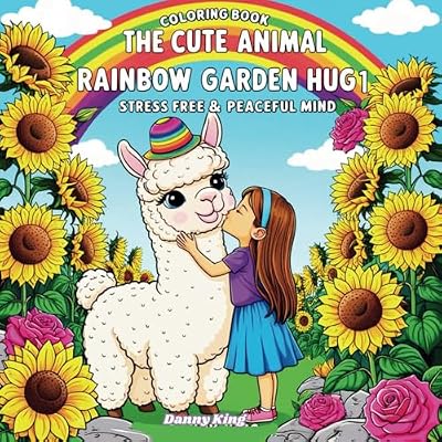 Coloring Book: The Cute Animal Rainbow Garden Hug 1
