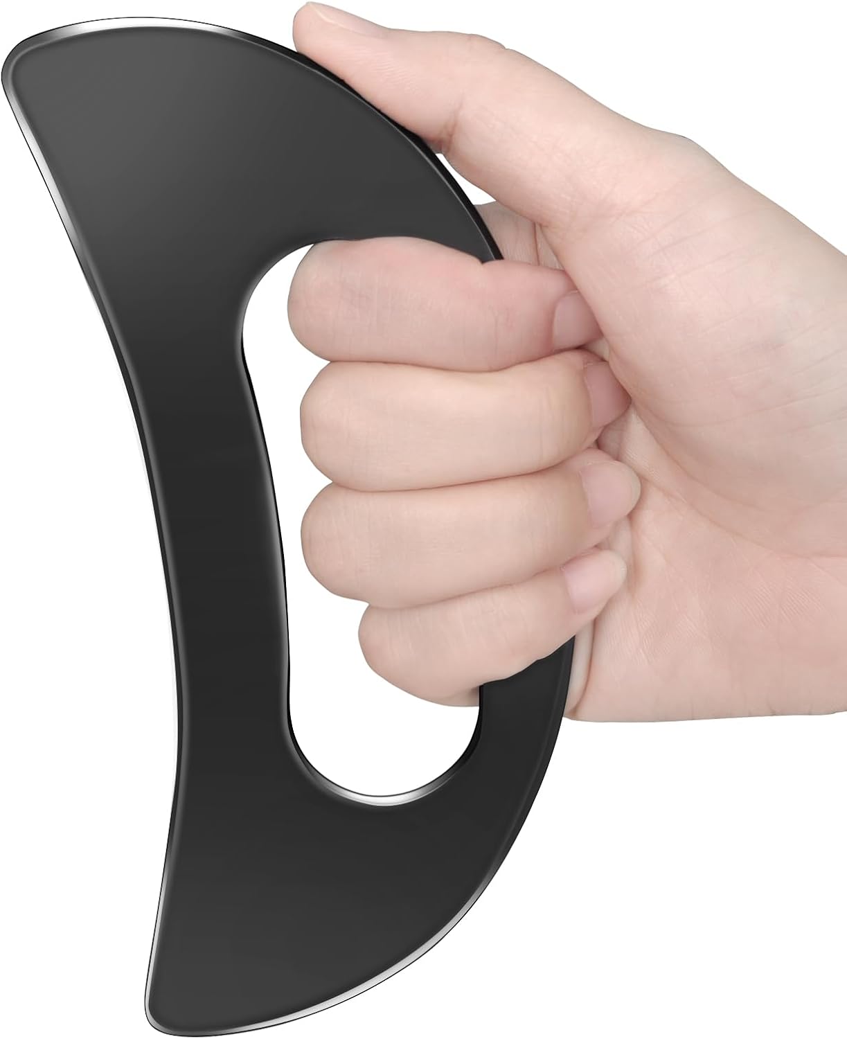 Body Gua Sha Tool with Handle (Stainless Steel),Muscle Massage Scraper Tools,Large Guasha Body Lymphatic Drainage Tool for Back Neck Face Leg Massage（Black