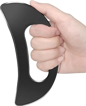 Body Gua Sha Tool with Handle Stainless Steel,Muscle Massage Scraper Tools,Large Guasha Body Lymphatic Drainage Tool for Back Neck Face Leg MassageBlack