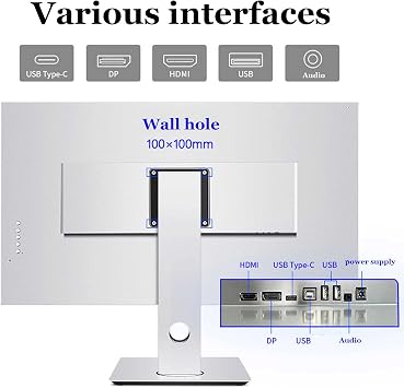 شاشة كمبيوتر محمولة مقاس 32 بوصة، دقة 1024 x 768، نسبة عرض إلى ارتفاع 16:10، شاشة LCD LED، HDMI، USB، DP+TYPE-C، لوحة IPS، وقت استجابة 8 مللي ثانية، زاوية عرض 160، سطوع 300cd/m2، أسود