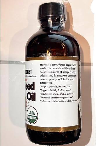 Miniatura 3 de Mayan's Secret Aceite de semilla de chía, certificado orgánico virgen por USDA, 100% puro y natural, virgen prensado en frío, sin refinar en botella