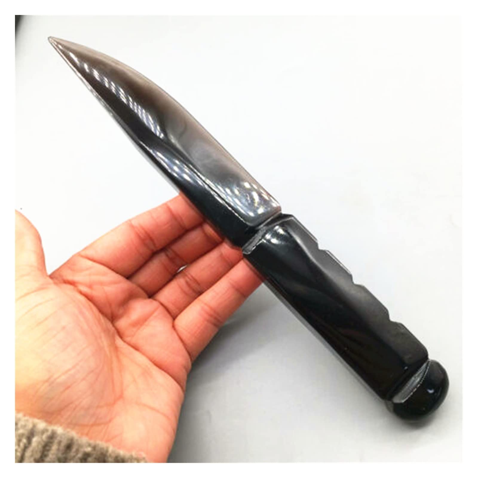 Handgeschnitztes Obsidian-Messer natürlichem Rohstein, Quarzkristall-Schnitzerei, poliertes Reiki-Wohnzimmer-Ornament Voller Textur