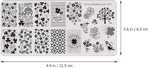 Miniatura 9 de Ciieeo 1 placa de estampado de uñas con temática del día de San Patricio platos de estampado de uñas para decoración de uñas de San Patricio
