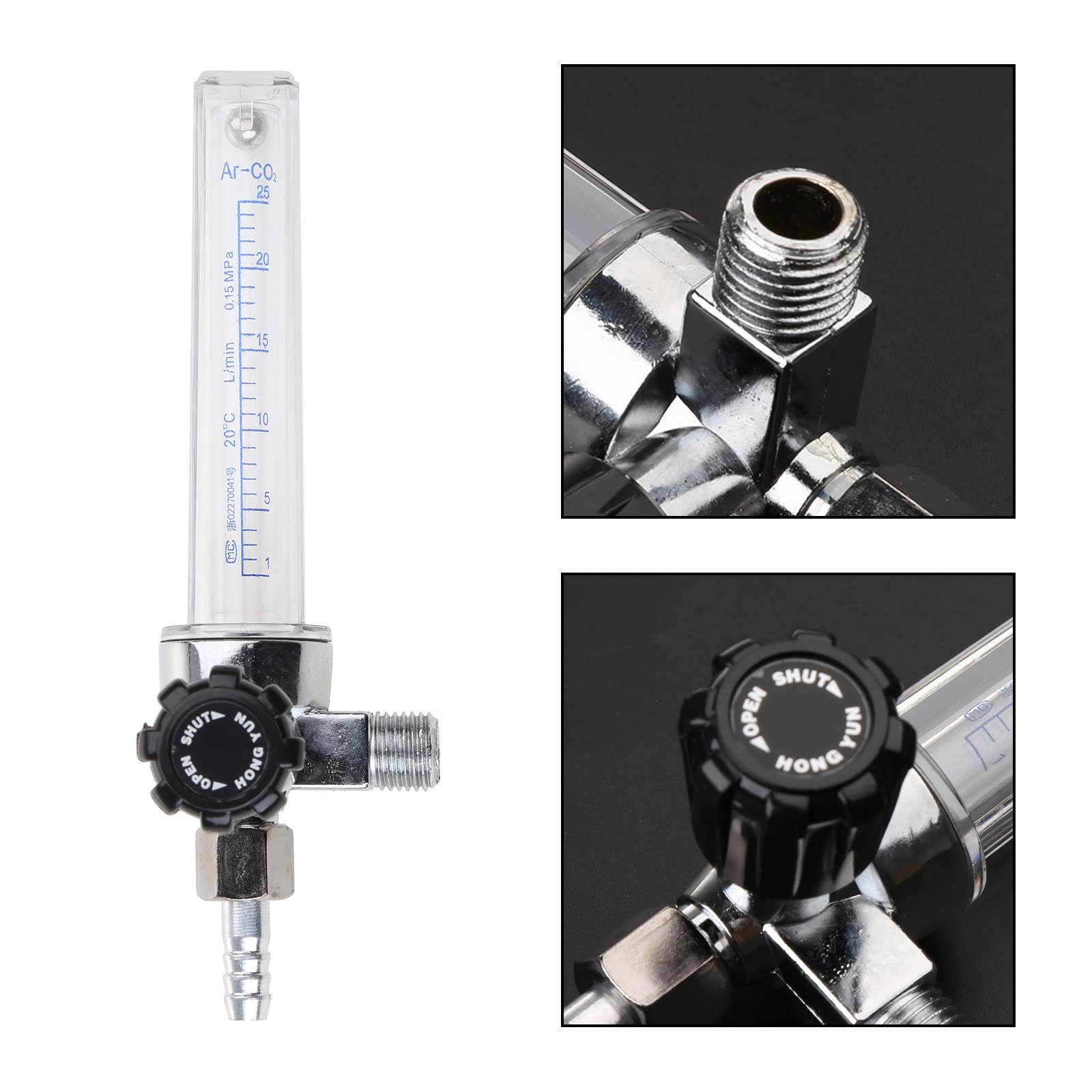 1/4PT Thread 7mm Argon Meter Welding Regulator Pressure Reducers 0.15MPA Meter Measuring