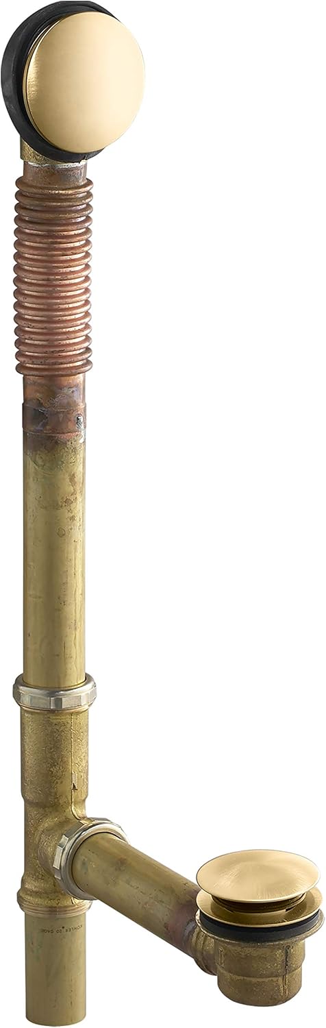 Kohler K-7259-BV 1-1/2" Toe-Tap Adj 14" to 20" Bathtub Drain Bronze