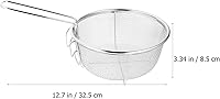 Vista 3 de DOITOOL Cesta de acero inoxidable para freír cesta redonda de malla de alambre con mango plegable para freír cocina