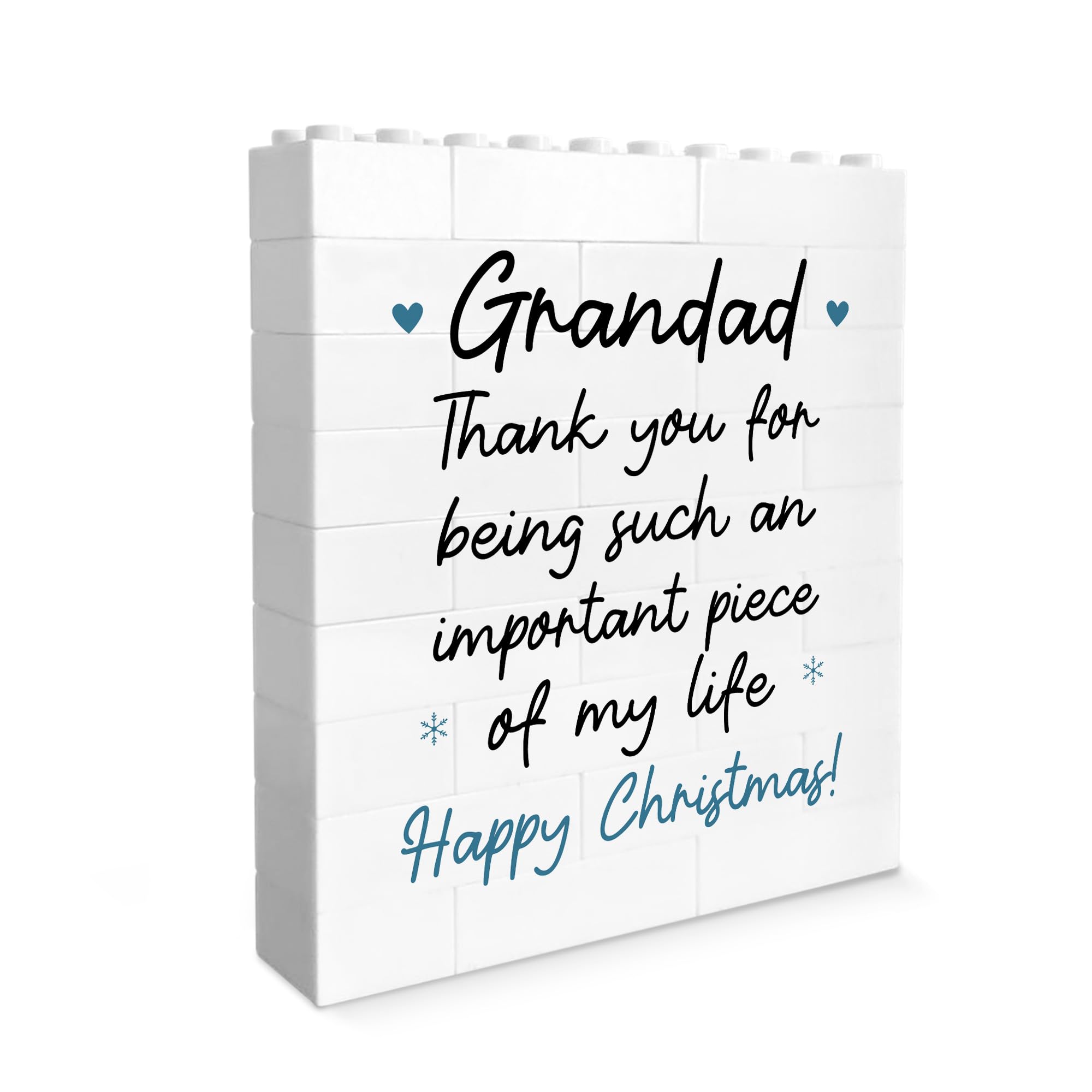 Red Ocean Grandad For Christmas From Grandchildren for Grandad Building Block Christmas Thank You Him Grandparent Keepsake