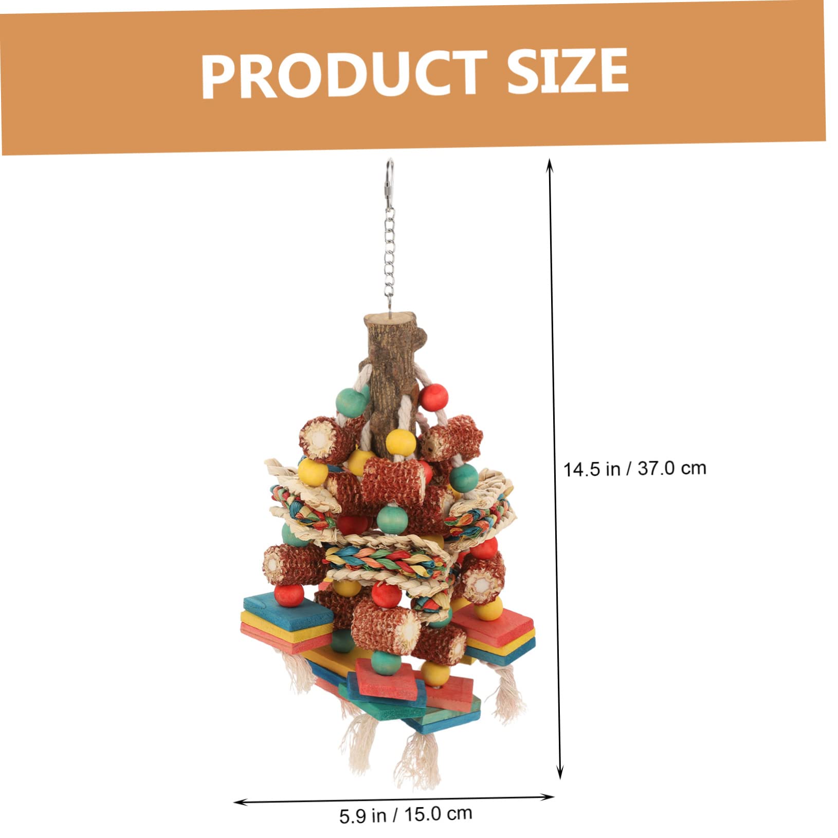 Happyyami Papageienspielzeug Aus Holz Vogelfutter Spielzeug Für Mittelgroße Papageien Hängendes Spielzeug Mit Hakendesign Für Vogelkäfig