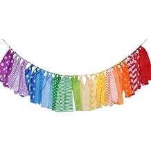 Rainbow Background Banner for Party Decor - Colorful Striped Garland Fabric, Birthday Party Banner, Photo Booth Photo Props, Rainbow Decoration Rainbow Background High Chair Banner