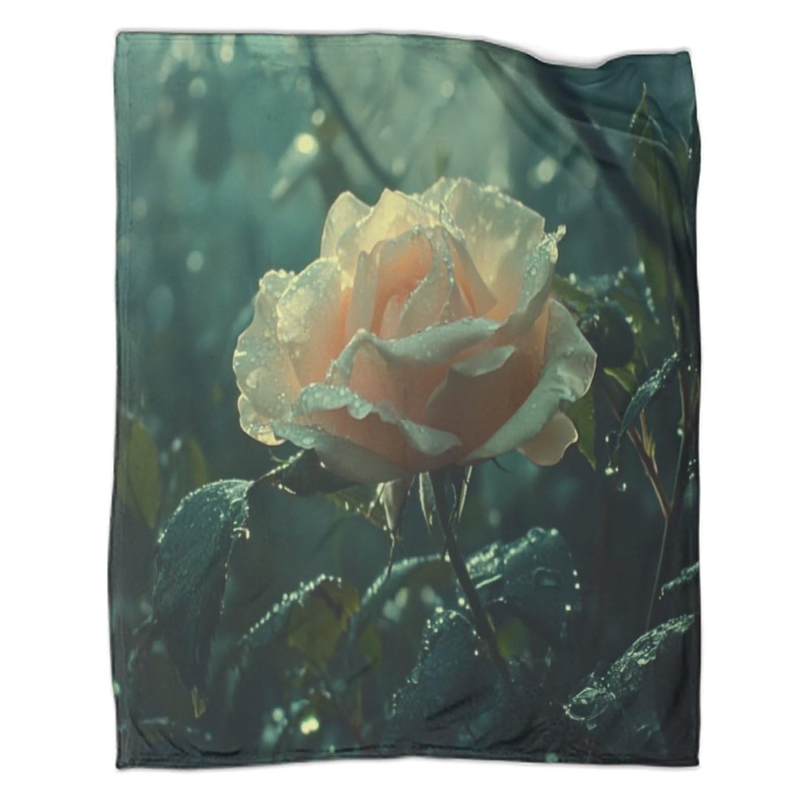 Couverture ultra douce fleurs roses pour calmer le froid du canapé