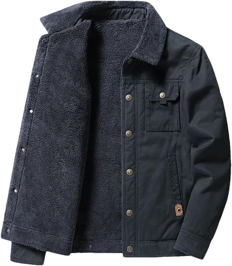 Autumn Winter Large Size Jacket Men's Casual Plus Fleece Thick Warm Coat