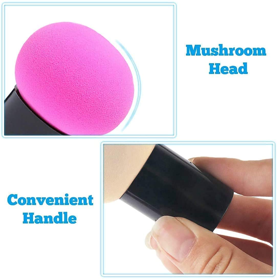 FABify 2‑Piece Multicolour Makeup Kit for Women & Girls | 24‑Shade Mini Palette + Pink Mushroom‑Head Beauty Blender | Portable, Long‑Lasting, Easy‑Clean, Dual‑Use Puff for Liquid & Powder 2