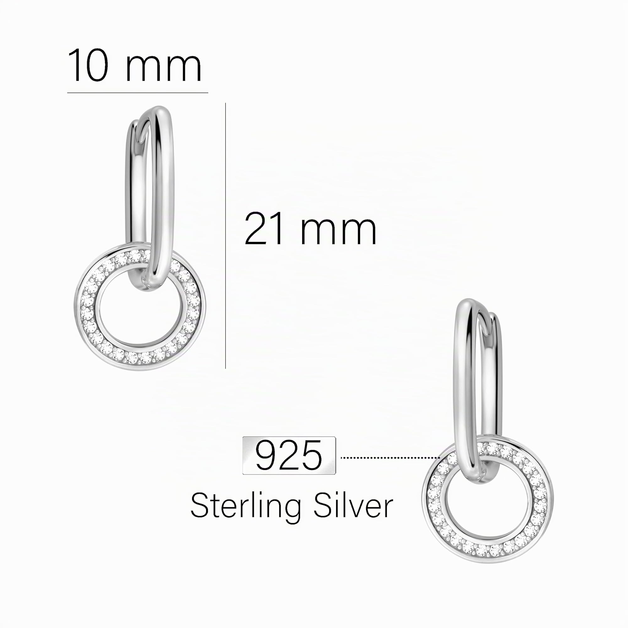 SOFIA MILANI - Pendientes para Mujeres en Plata de Ley 925 - Creole de Cubic Zirconia