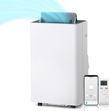 TURBRO Finnmark 14,000 BTU Portable Air Conditioner and Heater, Dehumidifier, 3-Speed Fan, Covers Rooms up to 600 Sq. Ft., Remote and WiFi Control, 7.77 CEER High Efficiency, CSA-Certified