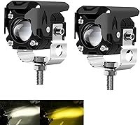 Kairiyard 60W LED Pod Lights Dual Color 6000K White & 3000K Yellow Fog Driving Lights 6000LM 2 Pack for ATV Truck Motorcycle SUV
