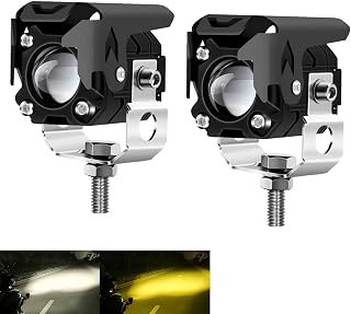 Kairiyard 60W LED Pod Lights Dual Color 6000K White & 3000K Yellow Fog Driving Lights 6000LM 2 Pack for ATV Truck Motorcycle SUV