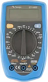 Multímetro Digital Manual CAT II 300V 3 1/2 Dígitos ET-1400 Minipa