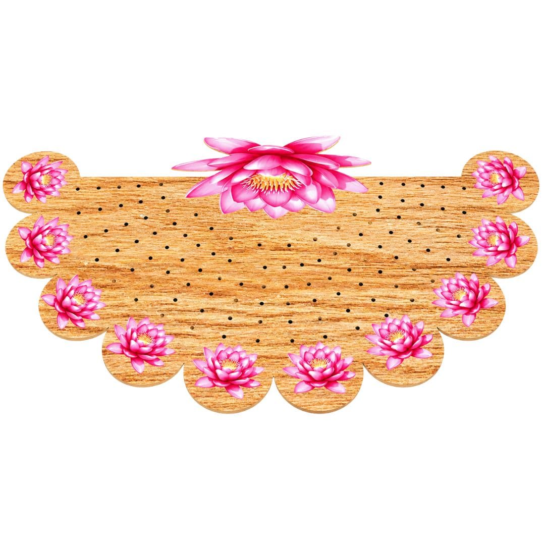 Sri Yagnaa - MDF Ashtotram Flower Stand for Pooja - 108 Flowers Stand - Flower Stand for Pooja Purpose - Varalaxmi Puja Items (Brown) | MDF-image-8