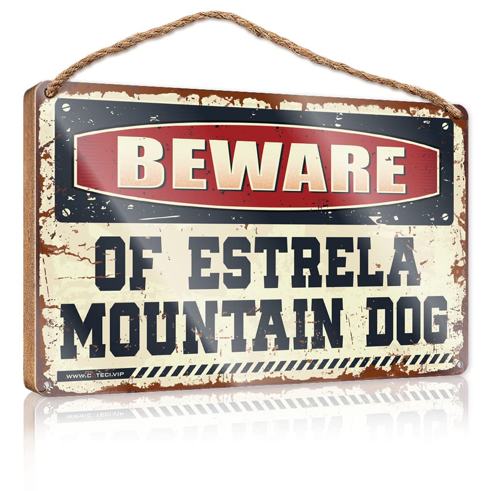 YYHLEH Signs For Bathroom Farmhouse Decor For The Home Beware Of Estrela Mountain Dog Wooden Sign(23X35CM)
