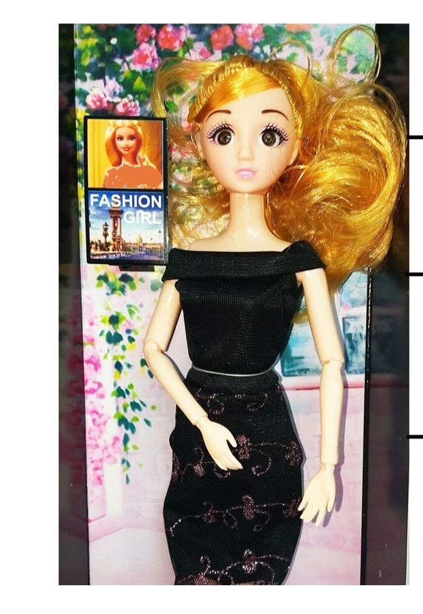 Image of Tickles Fashion Doll with 3D Eyes, Folding Hands & Glittering Dress Real Cloth Doll Set for Girls (Design May Vary Size: 30 cm)
