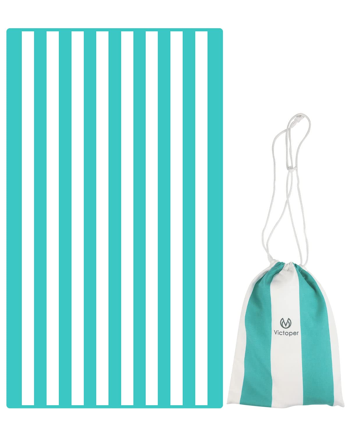 Victoper Microfiber Beach Towel Quick Drying 200 * 90cm Sand Free Soft Compact Lightweight Beach Towels for Adults Ideal for Swimming Beach Yoga Camping Cyan 200 * 90cm