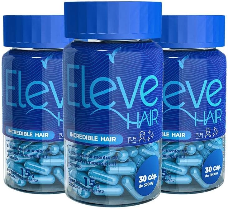 Kit 3 Vitaminas P/Cabelo e Barba 90 Caps Eleve Hair Men